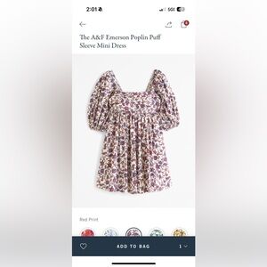 Abercrombie Emerson Puff Sleeve Mini Dress